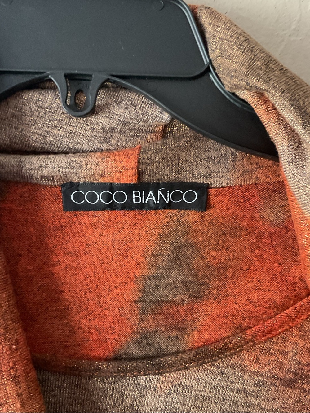 Coco Bianco Women's Rust and Brown Draped Tunic Sweater - Picture 2 of 8